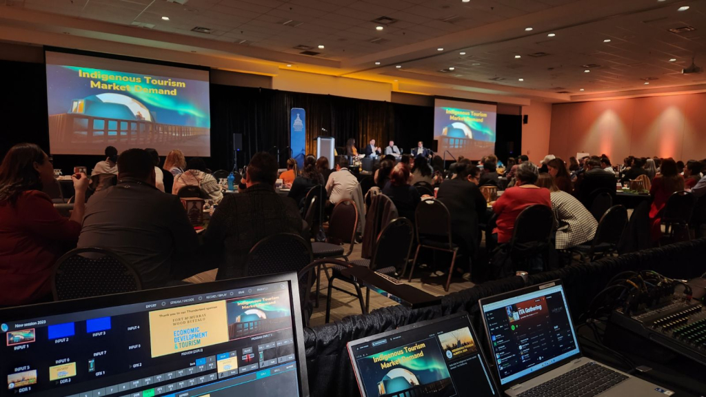 Indigenous Tourism Alberta conference at Mac Island. Image courtesy of Jerry Neville -Neville Video Productions.