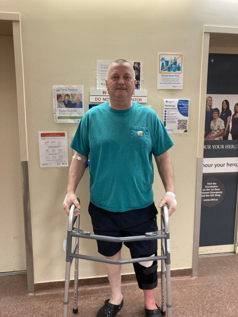 Randy Balsom, 61 yr old Fort McMurray man after knee replacement. AHS supplied image