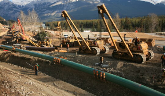 Trans Mountain Pipeline construction activity. Media image via: https://www.transmountain.com/