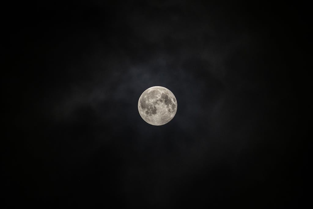 Full Moon in Night Sky